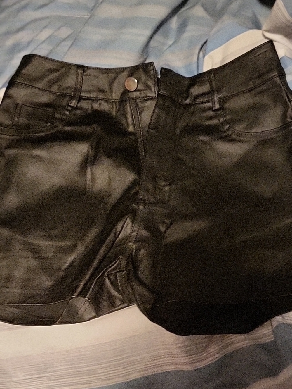 Black Faux Leather Women’s Shorts